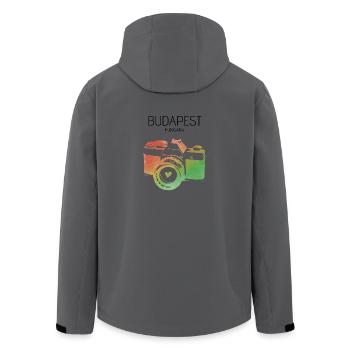 Kamera Budapest - Recycelte Männer Softshell-Jacke von Stanley/Stella - Anthrazit - Hinten - AI Model Male 185 light (185cm)