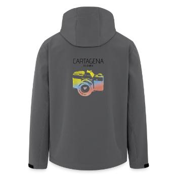 Kolumbien, Cartagena - Recycelte Männer Softshell-Jacke von Stanley/Stella - Anthrazit - Hinten - AI Model Male 185 light (185cm)