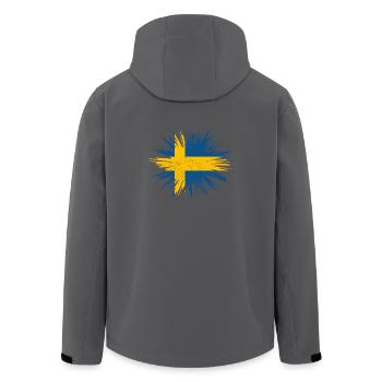Geschenk Splatter Land Roots Schweden - Recycelte Männer Softshell-Jacke von Stanley/Stella - Anthrazit - Hinten - AI Model Male 185 light (185cm)