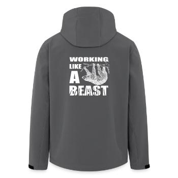 Im Büro arbeiten wie ein Tier, wie ein Faultier - Recycelte Männer Softshell-Jacke von Stanley/Stella - Anthrazit - Hinten - AI Model Male 185 light (185cm)