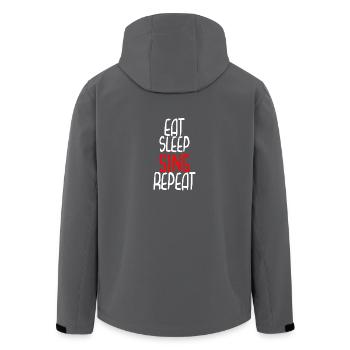 Mangez le sommeil chantent Répéter idées cadeaux - Veste softshell homme en polyester recyclé Stanley/Stella - charbon - Dos - AI Model Male 185 light (185cm)