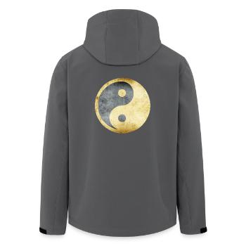 yoga yin yang gold silber - Recycelte Männer Softshell-Jacke von Stanley/Stella - Anthrazit - Hinten - AI Model Male 185 light (185cm)