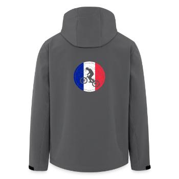 Fahrrad bmx love biking Frankreich - Recycelte Männer Softshell-Jacke von Stanley/Stella - Anthrazit - Hinten - AI Model Male 185 light (185cm)