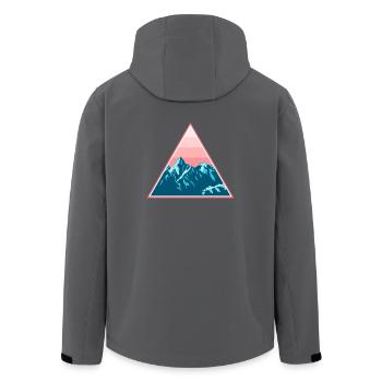 Gebirge Berge Schneebedeckt im Dreieck - Recycelte Männer Softshell-Jacke von Stanley/Stella - Anthrazit - Hinten - AI Model Male 185 light (185cm)