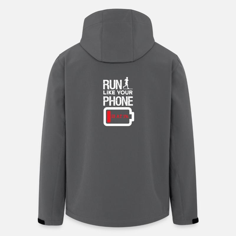 Faire du jogging comme faible batterie de téléphone - Veste softshell homme en polyester recyclé Stanley/Stella - charbon