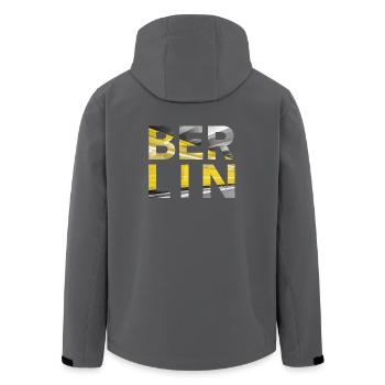 Berlin U Bahn - Recycelte Männer Softshell-Jacke von Stanley/Stella - Anthrazit - Hinten - AI Model Male 185 light (185cm)