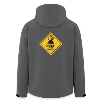 Motorrad- Die STVO behindert meinen Fahrstil - Recycelte Männer Softshell-Jacke von Stanley/Stella - Anthrazit - Hinten - AI Model Male 185 light (185cm)