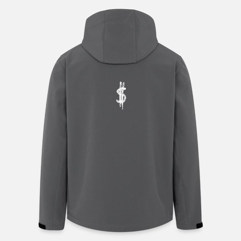 Dollar blanc signe - Veste softshell homme en polyester recyclé Stanley/Stella - charbon
