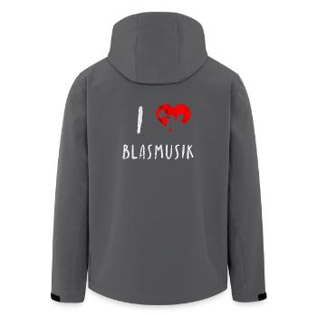 Ich liebe Blasmusik Holzblasinstrument Geschenk - Recycelte Männer Softshell-Jacke von Stanley/Stella - Anthrazit - Hinten - AI Model Male 185 light (185cm)