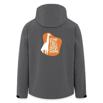 Stand Tall and reach your Goal Giraffe Motivation - Recycelte Männer Softshell-Jacke von Stanley/Stella - Anthrazit - Hinten - AI Model Male 185 light (185cm)