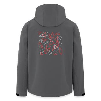 Dreieck Design rot/grau - Recycelte Männer Softshell-Jacke von Stanley/Stella - Anthrazit - Hinten - AI Model Male 185 light (185cm)