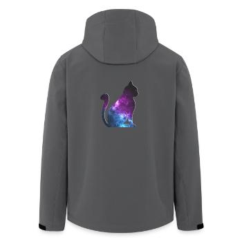 Galaxy Katze Weltraum Geschenk - Recycelte Männer Softshell-Jacke von Stanley/Stella - Anthrazit - Hinten - AI Model Male 185 light (185cm)