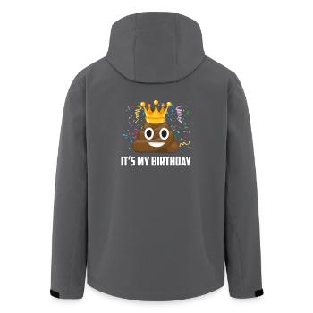 Its My Birthday Poop Emoticon - Recycelte Männer Softshell-Jacke von Stanley/Stella - Anthrazit - Hinten - AI Model Male 185 light (185cm)