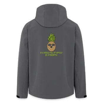 Ananas cool mit Sonnenbrille Geschenk Spruch obst - Recycelte Männer Softshell-Jacke von Stanley/Stella - Anthrazit - Hinten - AI Model Male 185 light (185cm)
