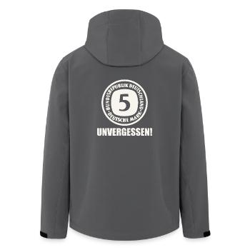 5 Deutsche Mark DM D-Mark Vergangenheit - Recycelte Männer Softshell-Jacke von Stanley/Stella - Anthrazit - Hinten - AI Model Male 185 light (185cm)