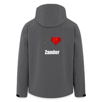 I love Zander - Recycelte Männer Softshell-Jacke von Stanley/Stella - Anthrazit - Hinten - AI Model Male 185 light (185cm)