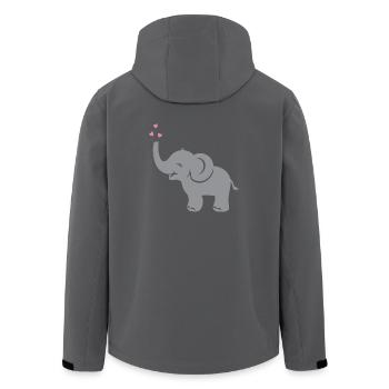 Lustiger Babyelefant mit Herzen - Recycelte Männer Softshell-Jacke von Stanley/Stella - Anthrazit - Hinten - AI Model Male 185 light (185cm)