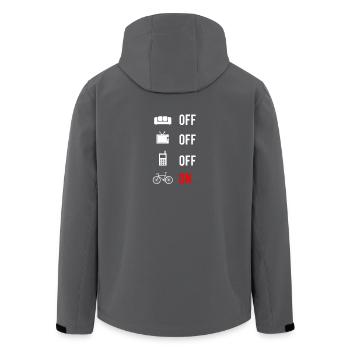 Off - On - Geschenk Fahrradfahren Rennradfahrer - Recycelte Männer Softshell-Jacke von Stanley/Stella - Anthrazit - Hinten - AI Model Male 185 light (185cm)