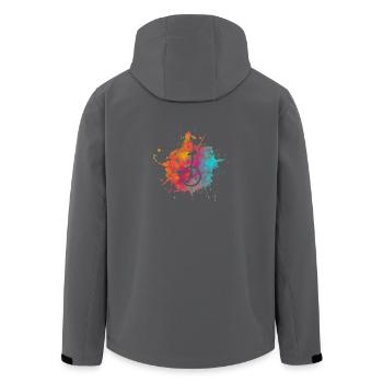 Farbklecks Einrad Einrad-fahren Geschenk Radsport - Recycelte Männer Softshell-Jacke von Stanley/Stella - Anthrazit - Hinten - AI Model Male 185 light (185cm)