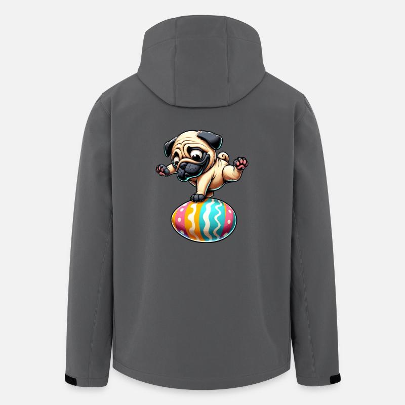 Oster-Mops Breakdance, Ei-Balance - Recycelte Männer Softshell-Jacke von Stanley/Stella - Anthrazit