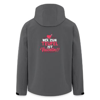 Wer zum Teufel ist Valentin? - Valentinstag Liebe - Recycelte Männer Softshell-Jacke von Stanley/Stella - Anthrazit - Hinten - AI Model Male 185 light (185cm)