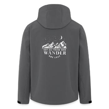 Not all those who wander are lost Geschenk Wandern - Recycelte Männer Softshell-Jacke von Stanley/Stella - Anthrazit - Hinten - AI Model Male 185 light (185cm)