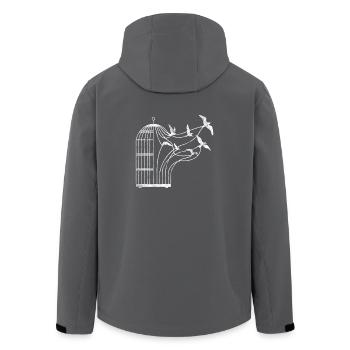 Vögel Käfig Geschenk Vogel Vogel shirt - Recycelte Männer Softshell-Jacke von Stanley/Stella - Anthrazit - Hinten - AI Model Male 185 light (185cm)
