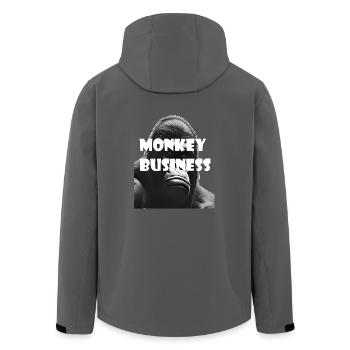 Monkey Business - Gorilla - Recycelte Männer Softshell-Jacke von Stanley/Stella - Anthrazit - Hinten - AI Model Male 185 light (185cm)