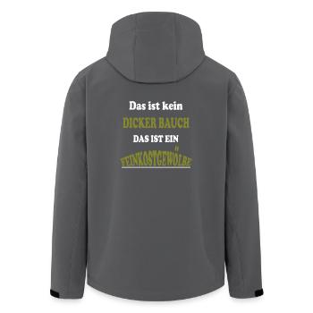 Das ist kein dicker Bauch - Feinkostgewölbe - Recycelte Männer Softshell-Jacke von Stanley/Stella - Anthrazit - Hinten - AI Model Male 185 light (185cm)
