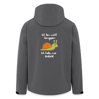 Ich bin nicht langsam ich habe Geduld Schnecke - Recycelte Männer Softshell-Jacke von Stanley/Stella - Anthrazit - Hinten - AI Model Male 185 light (185cm)