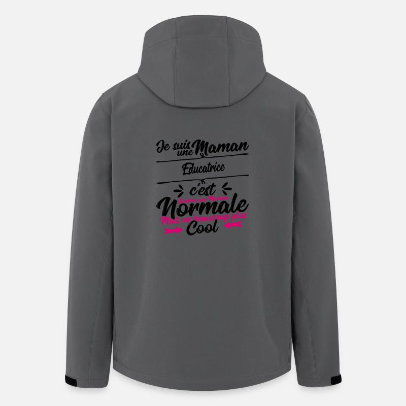 Maman Educatrice cadeau - Veste softshell homme en polyester recyclé Stanley/Stella - charbon
