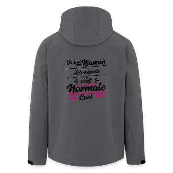 Maman Aide-soignante cadeau - Veste softshell homme en polyester recyclé Stanley/Stella - charbon - Dos - AI Model Male 185 light (185cm)
