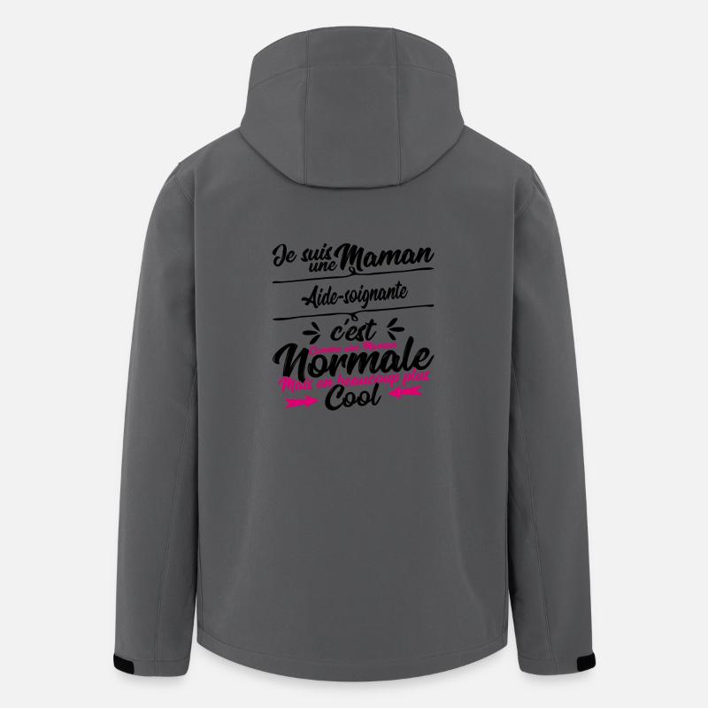 Maman Aide-soignante cadeau - Veste softshell homme en polyester recyclé Stanley/Stella - charbon