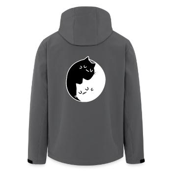 Ying Yang Katzen Geschenk Idee - Recycelte Männer Softshell-Jacke von Stanley/Stella - Anthrazit - Hinten - AI Model Male 185 light (185cm)