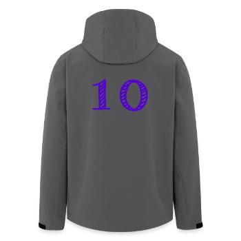 10 JAHRE. 10-JÄHRIGES JUBILÄUM. GEBURTSTAG 10 JAHRE. 10 - Recycelte Männer Softshell-Jacke von Stanley/Stella - Anthrazit - Hinten - AI Model Male 185 light (185cm)