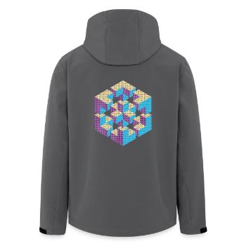 unmögliche Figur Escher Würfel Geometrie Phantasie - Recycelte Männer Softshell-Jacke von Stanley/Stella - Anthrazit - Hinten - AI Model Male 185 light (185cm)