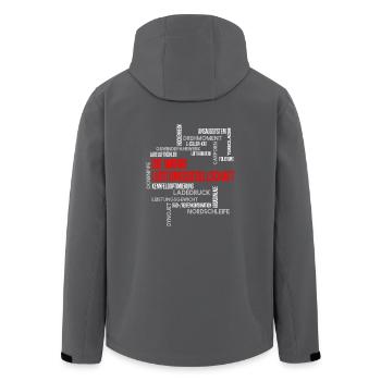 LEISTUNGSGESELLSCHAFT - Recycelte Männer Softshell-Jacke von Stanley/Stella - Anthrazit - Hinten - AI Model Male 185 light (185cm)
