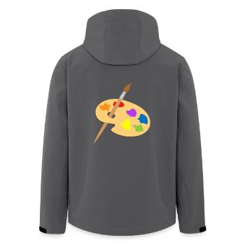 maler painter pinsel paint farbe artist color colo - Recycelte Männer Softshell-Jacke von Stanley/Stella - Anthrazit - Hinten - AI Model Male 185 light (185cm)