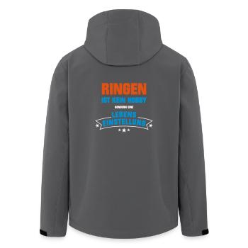 Ringen Sportart - Recycelte Männer Softshell-Jacke von Stanley/Stella - Anthrazit - Hinten - AI Model Male 185 light (185cm)