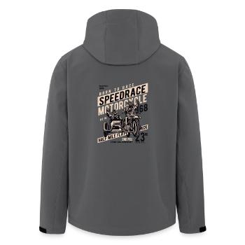 Speedrace Motorrad - Recycelte Männer Softshell-Jacke von Stanley/Stella - Anthrazit - Hinten - AI Model Male 185 light (185cm)