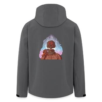 Vape Gangster mit Tattoos und Sturmhaube - Recycelte Männer Softshell-Jacke von Stanley/Stella - Anthrazit - Hinten - AI Model Male 185 light (185cm)