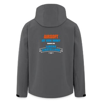 Airsoft Sportart - Recycelte Männer Softshell-Jacke von Stanley/Stella - Anthrazit - Hinten - AI Model Male 185 light (185cm)