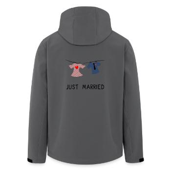 JUST MARRIED. MARRIED. VIVE LES MARIES - Veste softshell homme en polyester recyclé Stanley/Stella - charbon - Dos - AI Model Male 185 light (185cm)