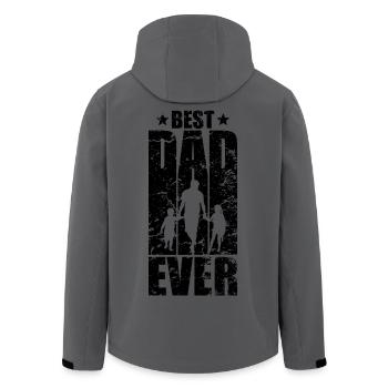 BEST DAD EVER DAD TWO KIDS - Men’s Recycled Softshell Jacket by Stanley/Stella - anthracite - Back - AI Model Male 185 light (185cm)