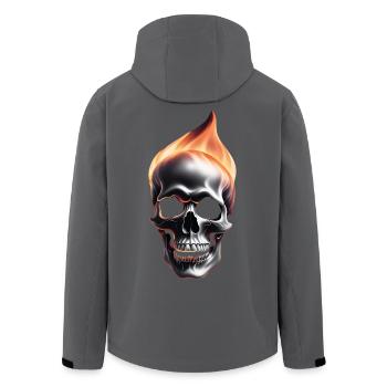 Schädel in Flammen - Recycelte Männer Softshell-Jacke von Stanley/Stella - Anthrazit - Hinten - AI Model Male 185 light (185cm)