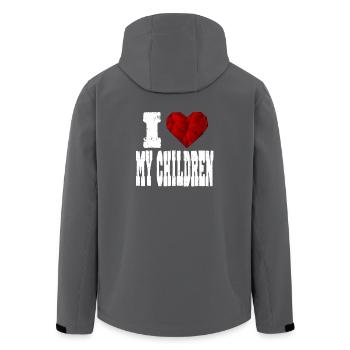 j'aime mes enfants exigeants amour cœur aimant - Veste softshell homme en polyester recyclé Stanley/Stella - charbon - Dos - AI Model Male 185 light (185cm)