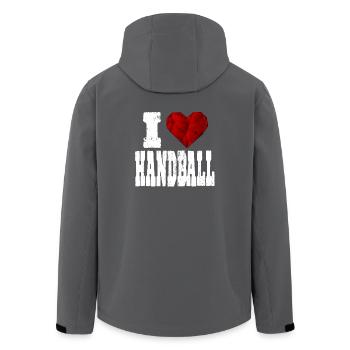 i love handball spruch herz lieben liebe - Recycelte Männer Softshell-Jacke von Stanley/Stella - Anthrazit - Hinten - AI Model Male 185 light (185cm)