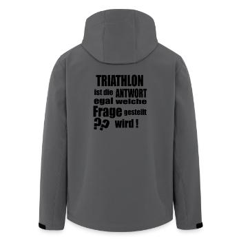Antwort auf alles TRIATHLON - Recycelte Männer Softshell-Jacke von Stanley/Stella - Anthrazit - Hinten - AI Model Male 185 light (185cm)