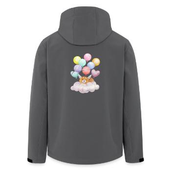 Träumender Fuchs auf Wolke mit Ballons - Recycelte Männer Softshell-Jacke von Stanley/Stella - Anthrazit - Hinten - AI Model Male 185 light (185cm)