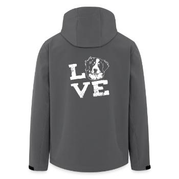 Bernese Mountain Dog Dog Love Gift - Men’s Recycled Softshell Jacket by Stanley/Stella - anthracite - Back - AI Model Male 185 light (185cm)